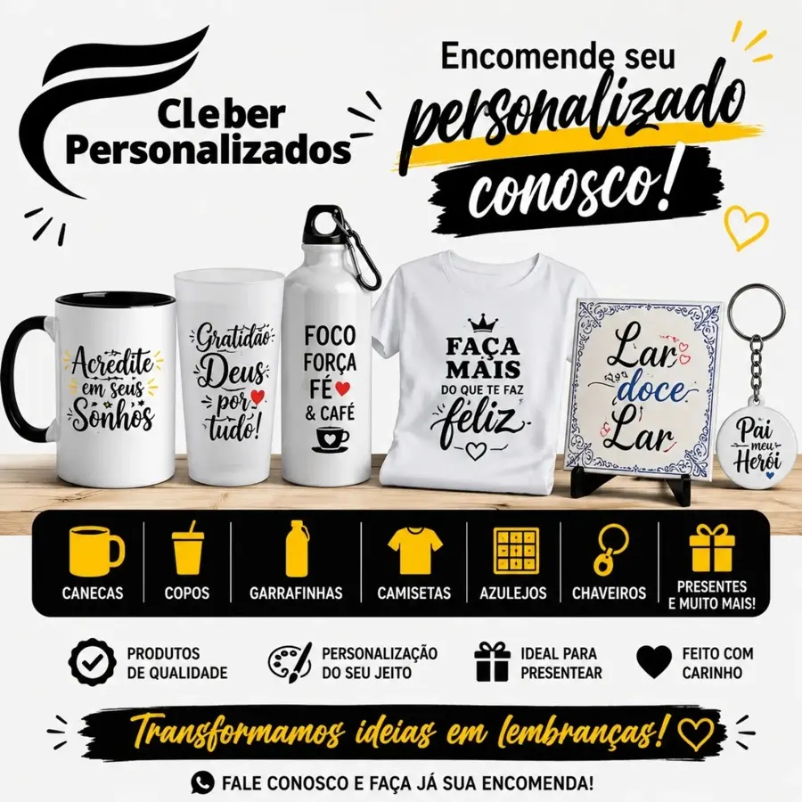 Produto personalizado produzido pela Cleber Personalizados